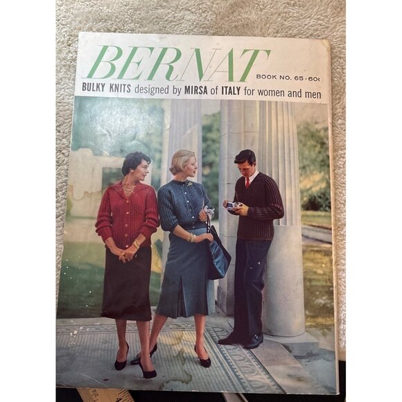 Bernat Knitting Pattern Book Knits By Mirsa Of Italy Book #65 1960s Vintage - Picture 3 of 14